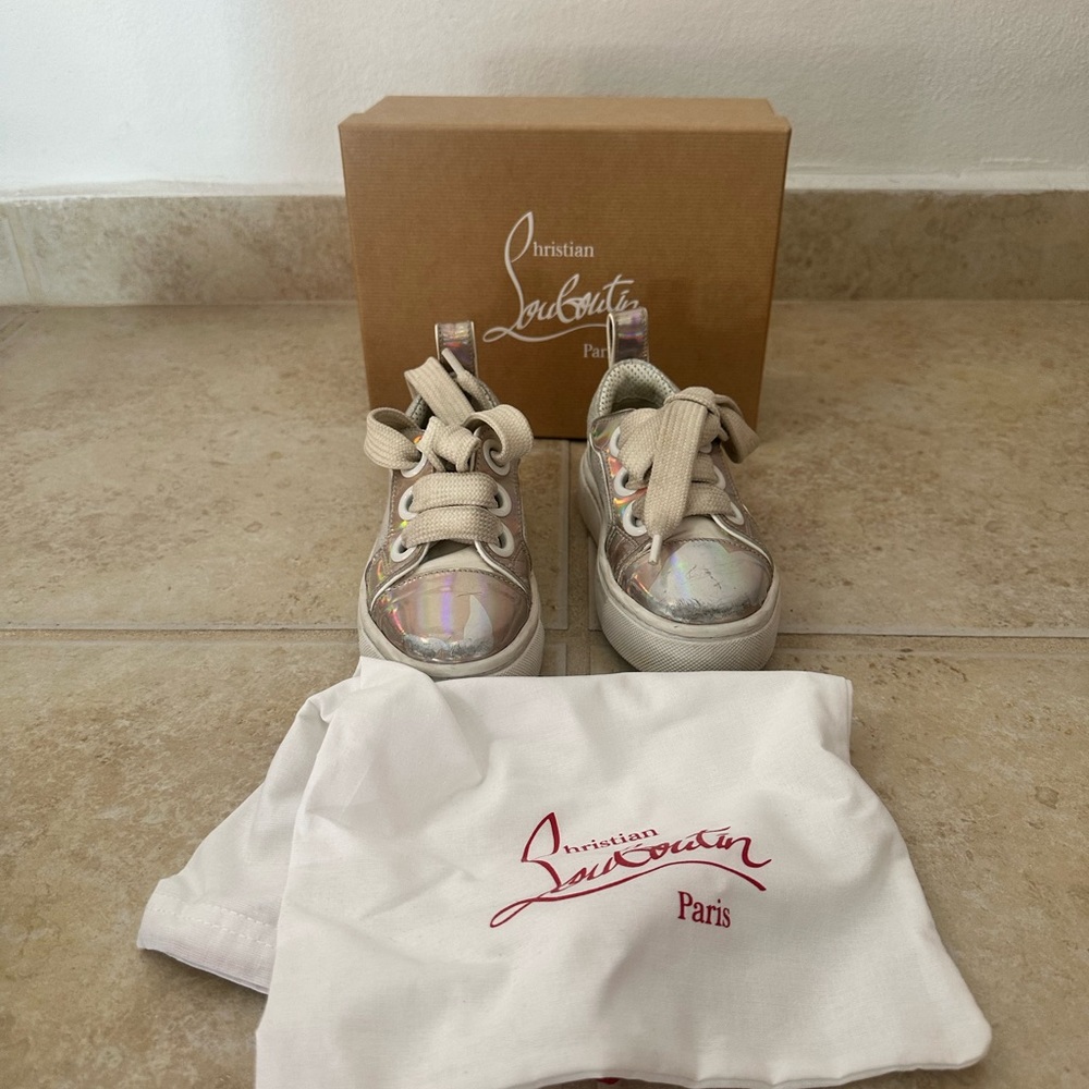 Christian Louboutin Kids Silver Sneakers